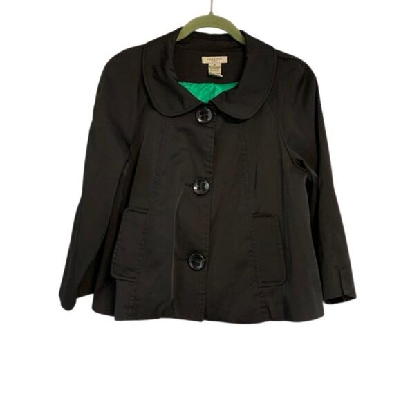 VERTIGO PARIS Black Cape Style Jacket Green Lining Coat | M - Picture 2 of 7